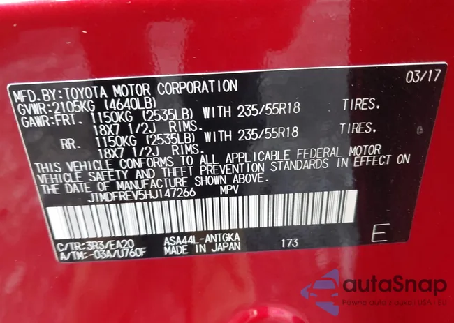 JTMDFREV5HJ147266: 43328542