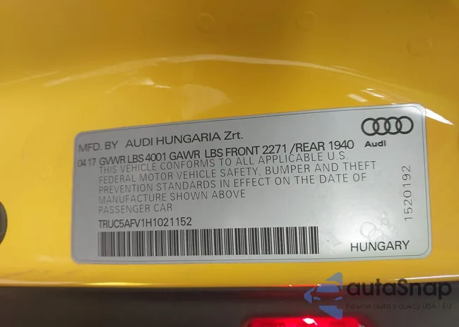 TRUC5AFV1H1021152: 43328672