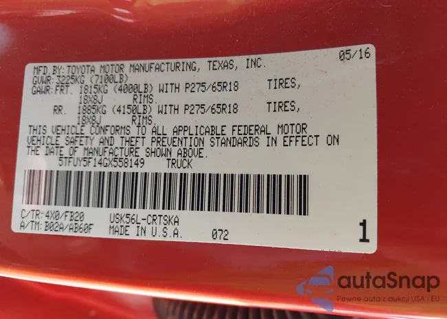 5TFUY5F14GX558149: 43328677