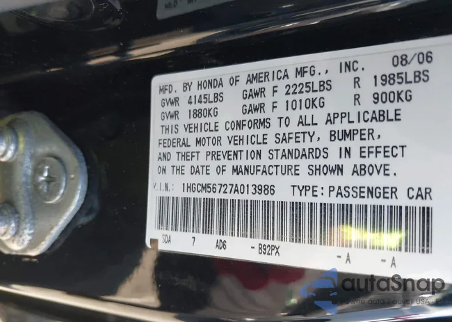 1HGCM56727A013986: 43328685