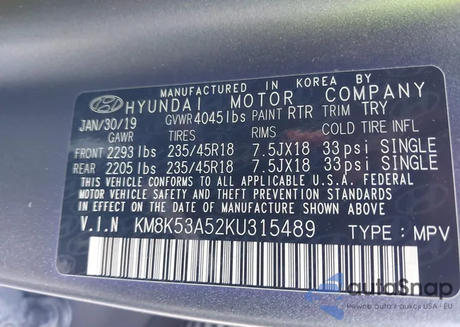 KM8K53A52KU315489: 43329715