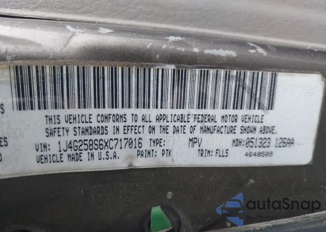 1J4G258S6XC717016: 43329768