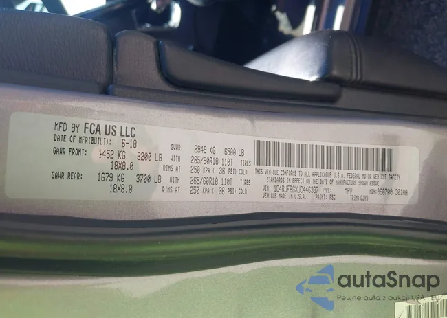 1C4RJFBGXJC446397: 43329883