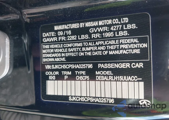 SJKCH5CP5HA025796: 43329921