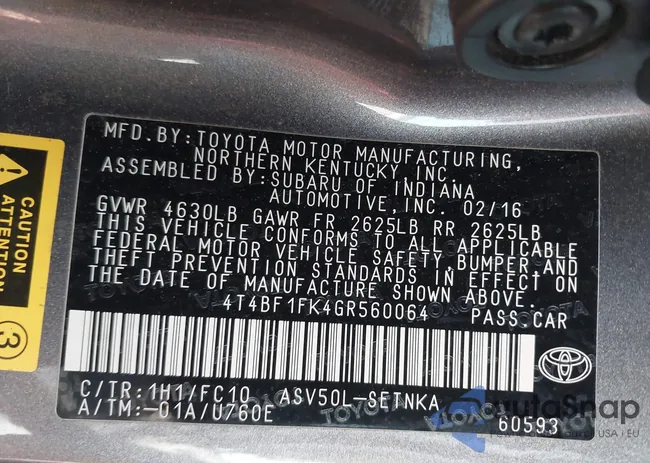 4T4BF1FK4GR560064: 43329947