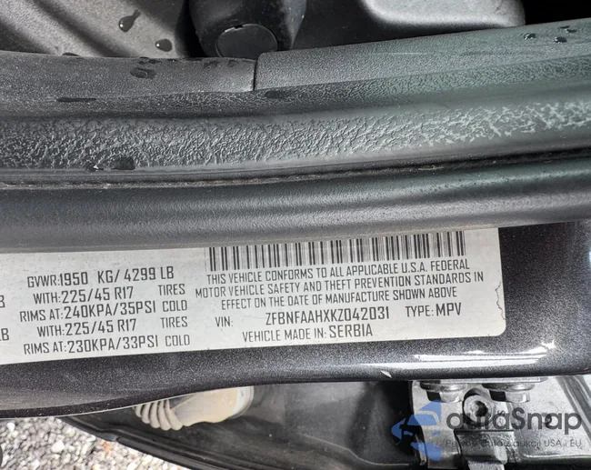 ZFBNFAAHXKZ042031: 43329972