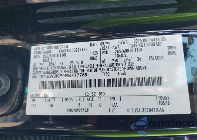 1FTEW3KP9RKF17766: 43330018