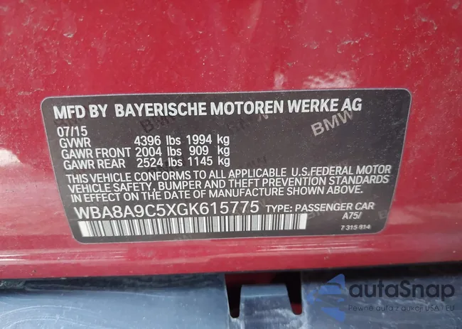 WBA8A9C5XGK615775: 43330037