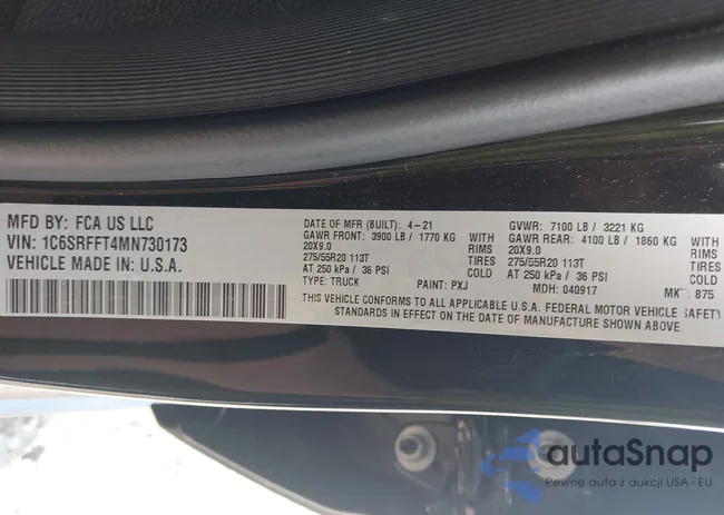 1C6SRFFT4MN730173: 43330121