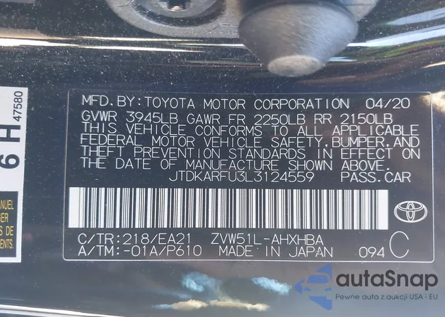 JTDKARFU3L3124559: 43330194