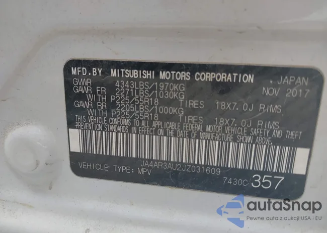 JA4AR3AU2JZ031609: 43329292