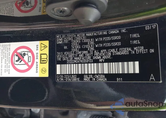 2T2ZZMCA7HC059133: 43329329