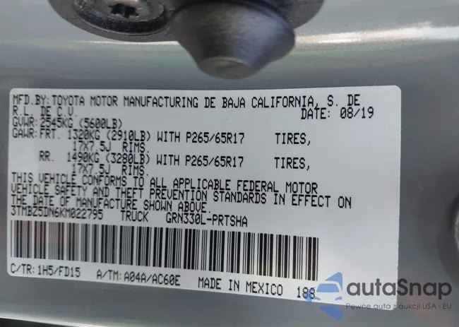 3TMBZ5DN6KM022795: 43329404