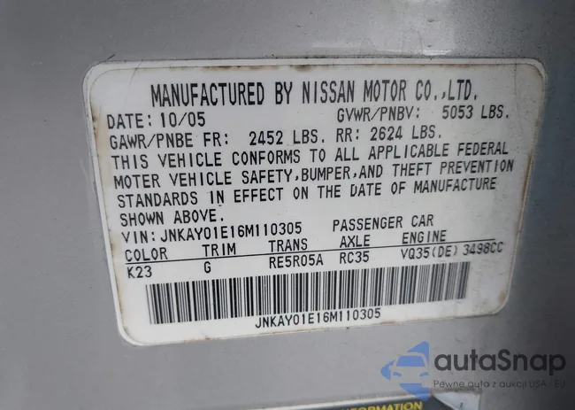 JNKAY01E16M110305: 43329438