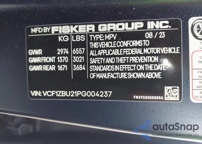 VCF1ZBU21PG004237: 43329571