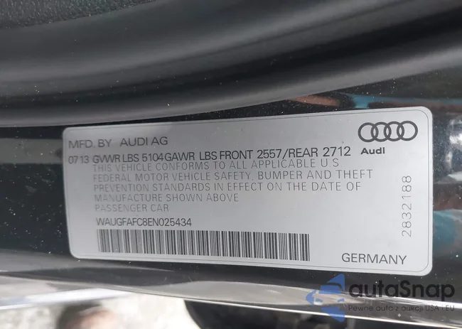 WAUGFAFC8EN025434: 43329586