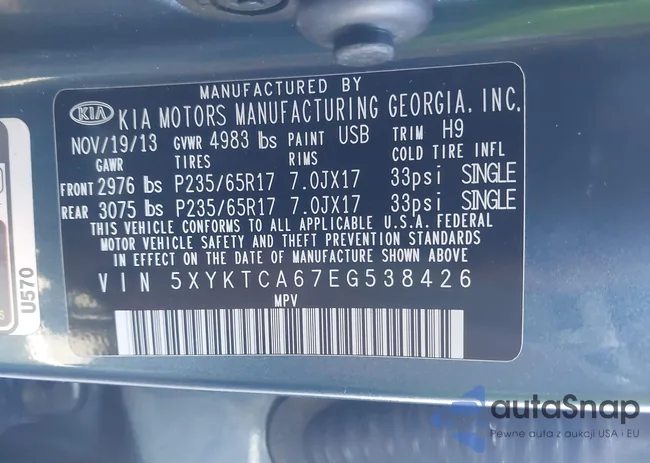 5XYKTCA67EG538426: 43330697