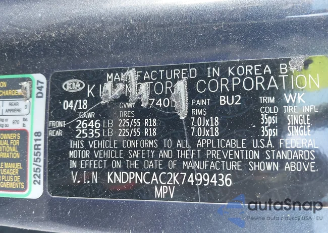 KNDPNCAC2K7499436: 43330816