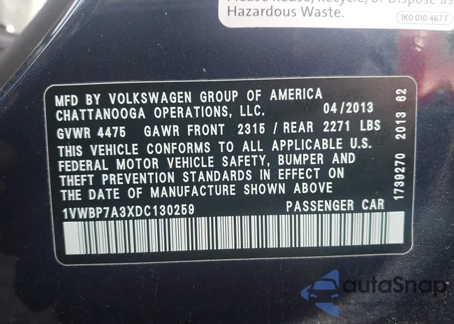 1VWBP7A3XDC130259: 43330897