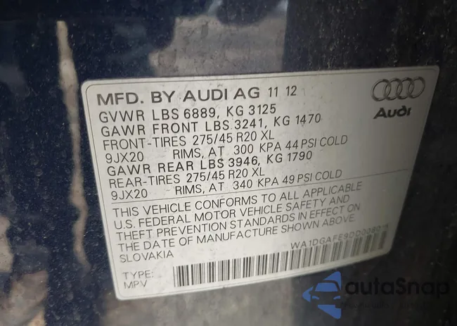 WA1DGAFE9DD008015: 43330904