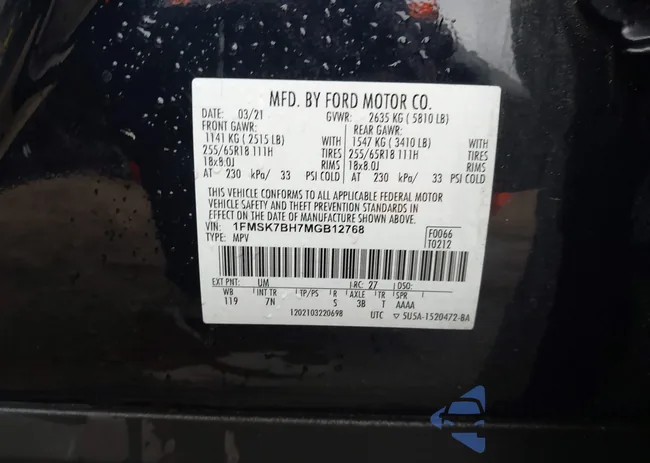 1FMSK7BH7MGB12768: 43330915