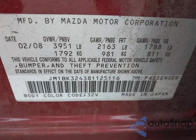 JM1BK324381125116: 43330927