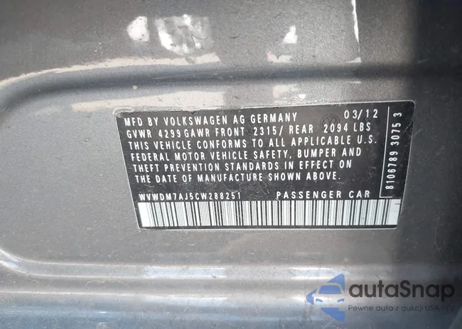 WVWDM7AJ5CW288251: 43331014