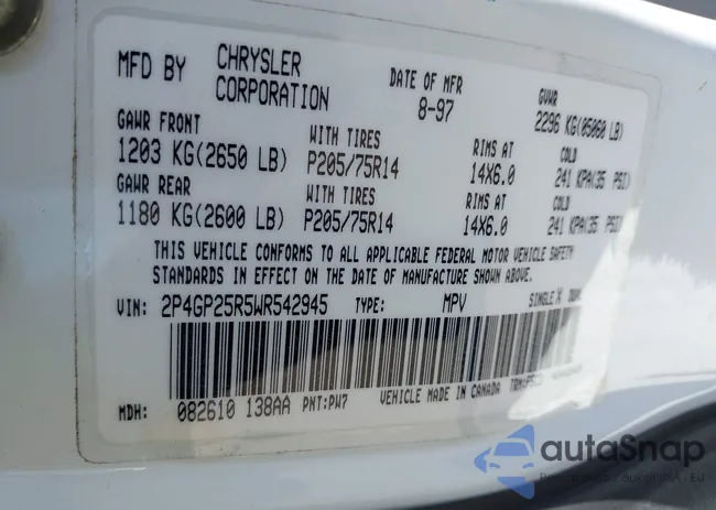 2P4GP25R5WR542945: 43331038