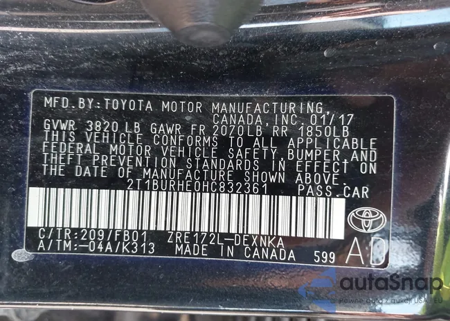 2T1BURHE0HC832361: 43331080