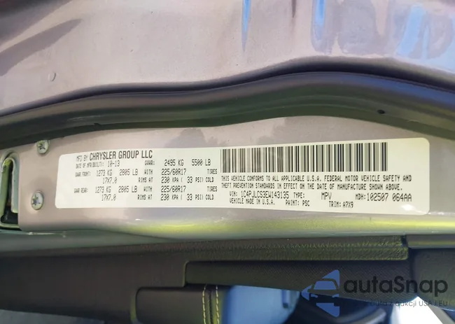 1C4PJLCS3EW143135: 43331122