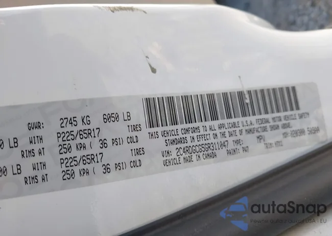 2C4RDGCG5GR311047: 43331138