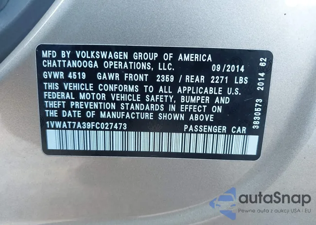 1VWAT7A39FC027473: 43331174