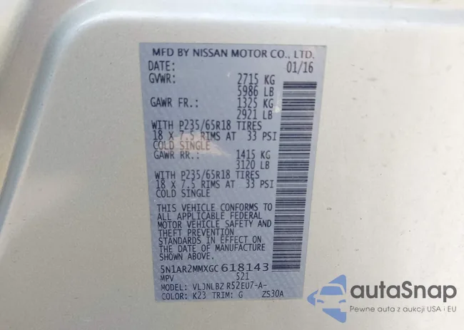 5N1AR2MMXGC618143: 43331185