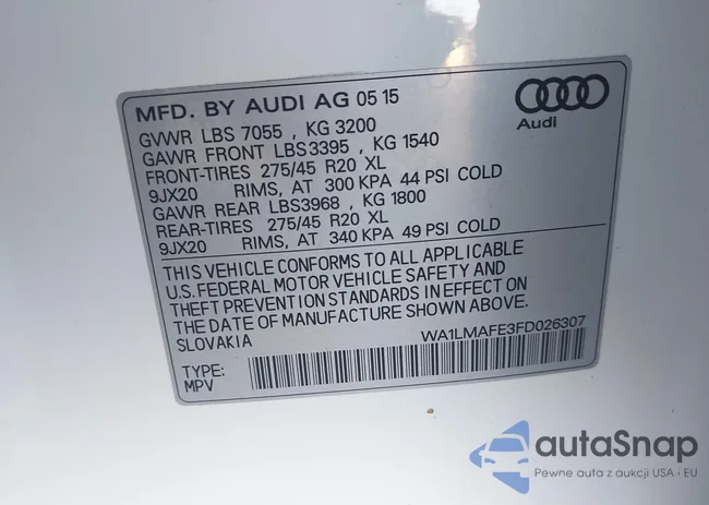 WA1LMAFE3FD026307: 43331199