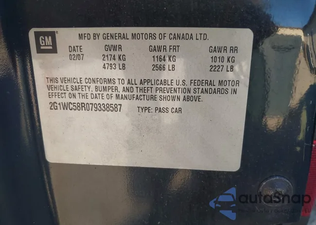 2G1WC58R079338587: 43331232