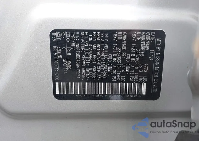 JN8BT3BB4SW417271: 43330301