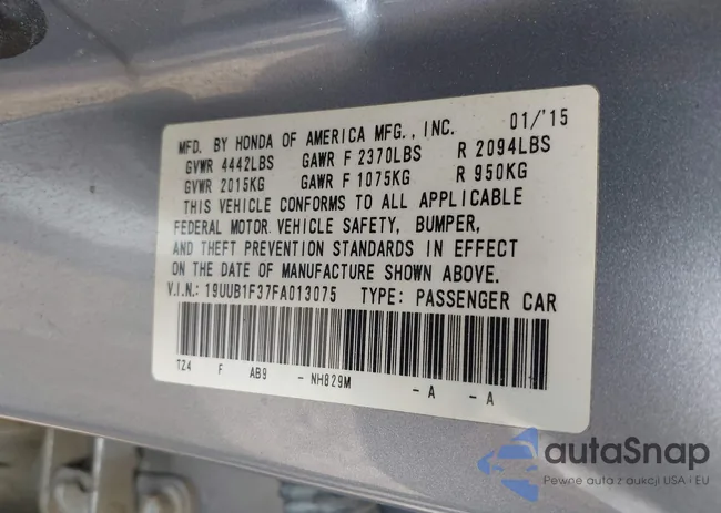 19UUB1F37FA013075: 43330362