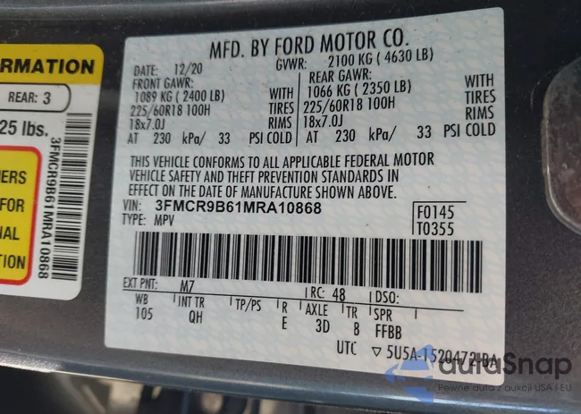 3FMCR9B61MRA10868: 43330542