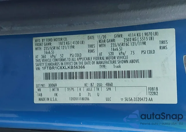 1FTBR1C8XLKB56366: 43330574