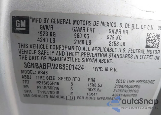 3GNBABFW2BS501424: 43331747