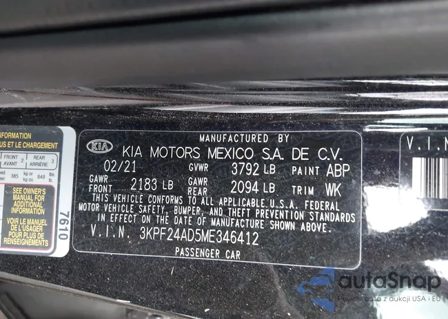 3KPF24AD5ME346412: 43331750