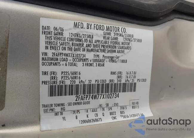 2FAFP74W77X102734: 43331754