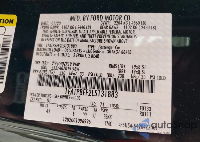 1FATP8FF2L5131883: 43331780