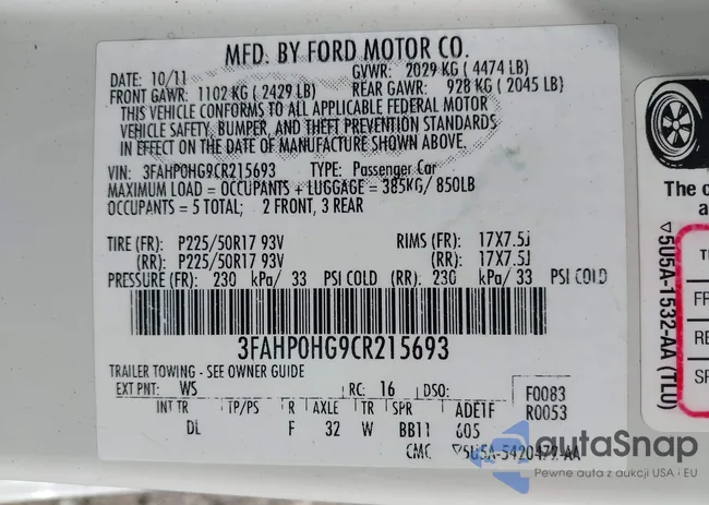 3FAHP0HG9CR215693: 43331784