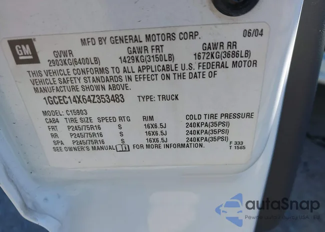 1GCEC14X64Z353483: 43331788