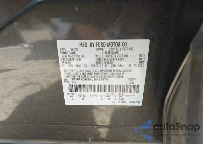 2FMPK3K9XLBA98670: 43331908