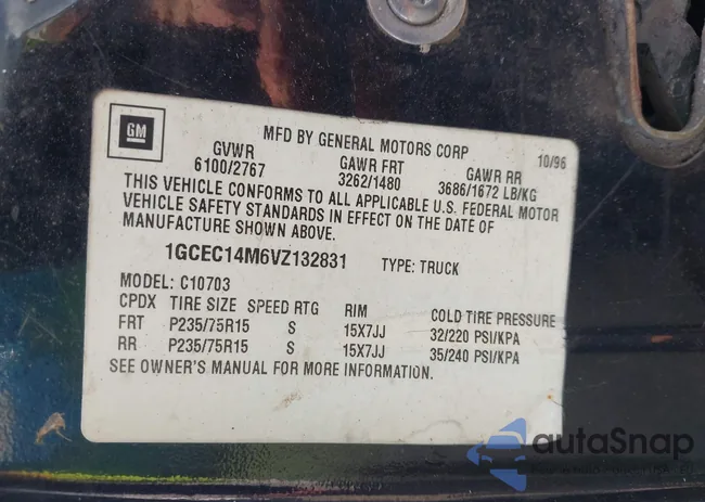 1GCEC14M6VZ132831: 43331949