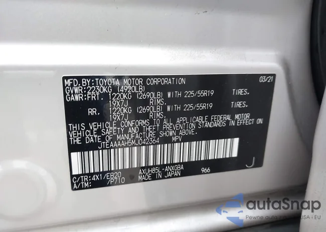 JTEAAAAH5MJ042364: 43331978