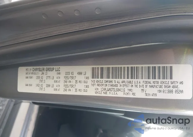 1C4AJWAG7DL604116: 43331988