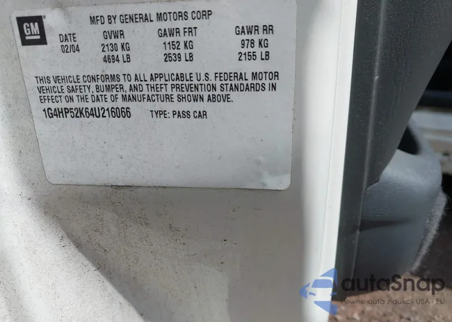 1G4HP52K64U216066: 43332005